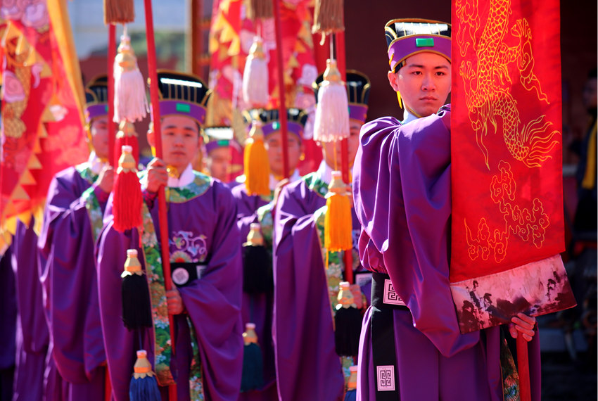长春文庙大成殿前月台，祭孔典礼的核心空间
