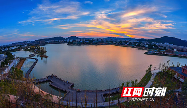 后湖艺术园改造后的滨水空间和建筑群