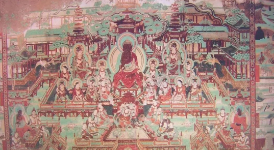 榆林窟壁画：盛大的佛国净土场景