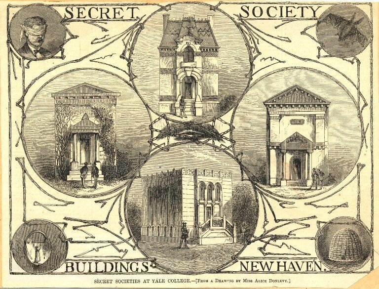 Historical comparison of Yale secret-society buildings