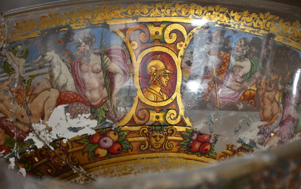 Museo del Vetro 展出的 16 世纪 cristallo 透明玻璃器皿