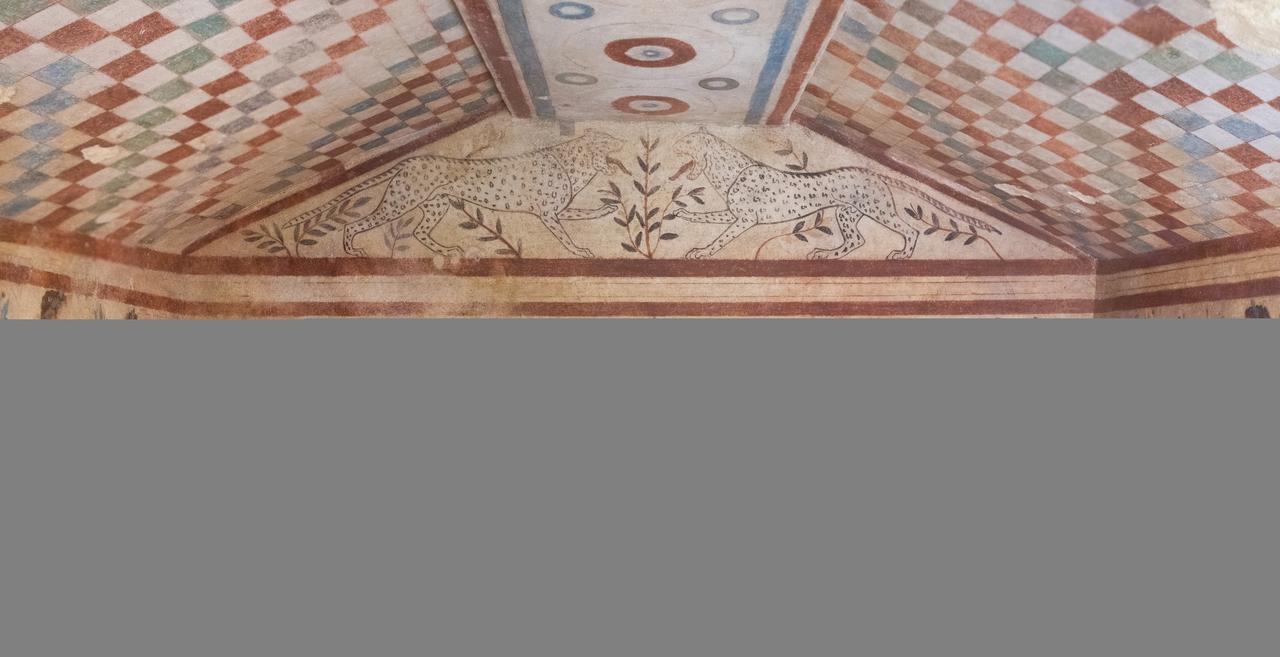 Tomba dei Leopardi 的宴席 fresco