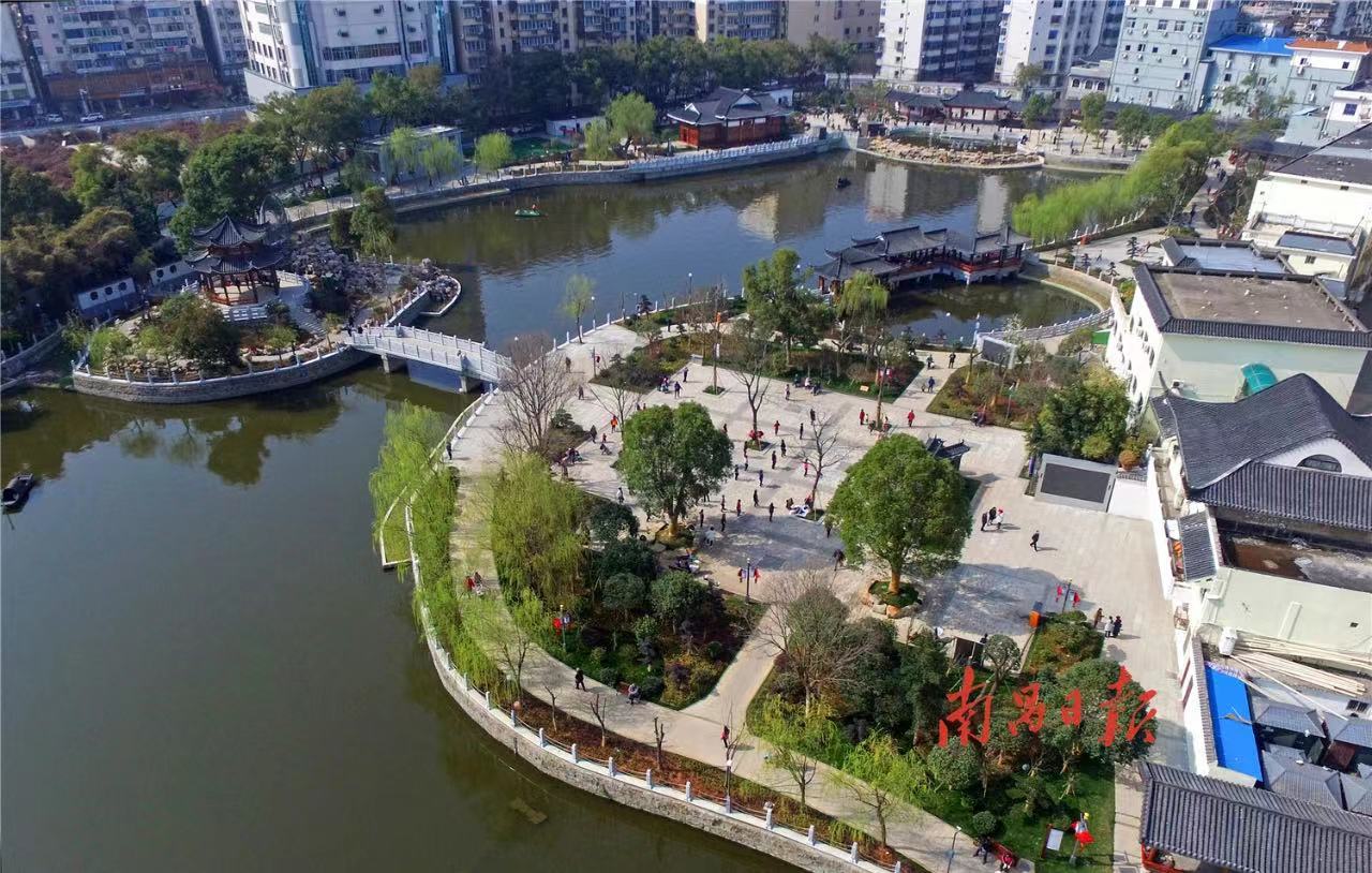 孺子亭公园鸟瞰，传统园林与现代城市的叠合
