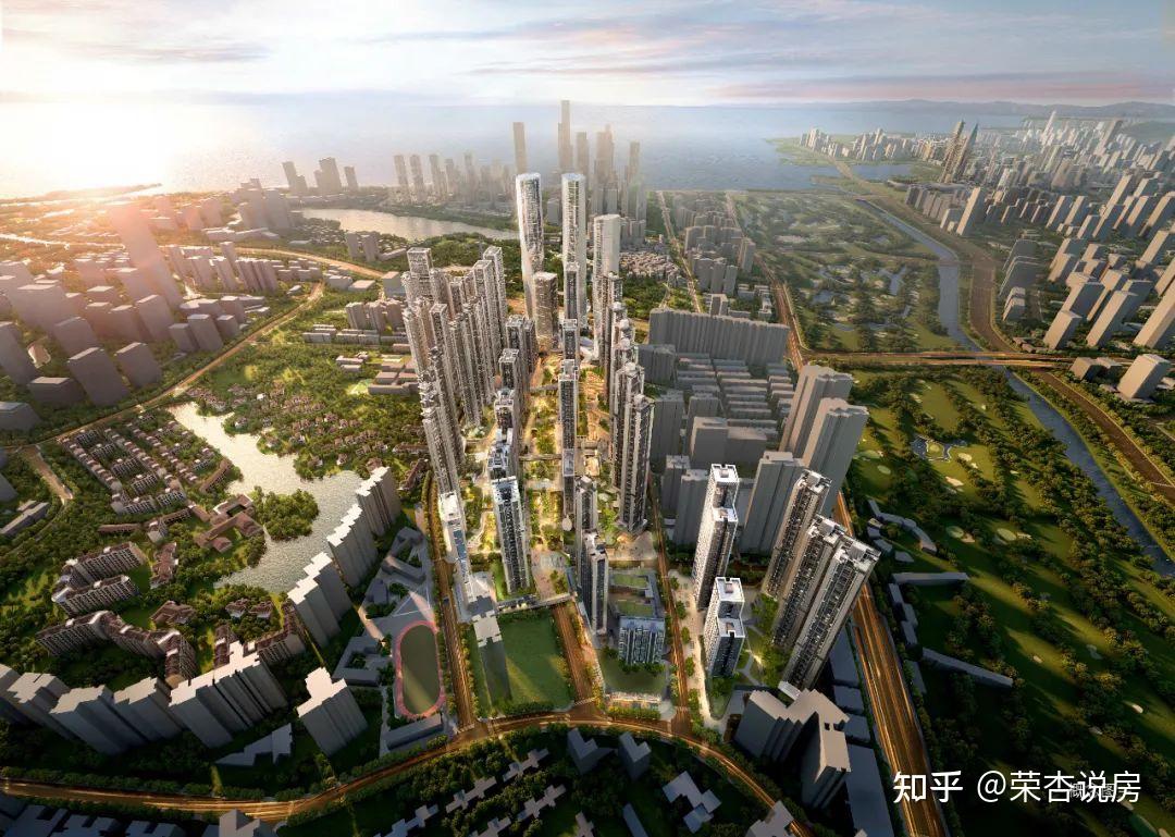 白石洲握手楼群航拍，密集的现代建筑群形成独特的城市肌理